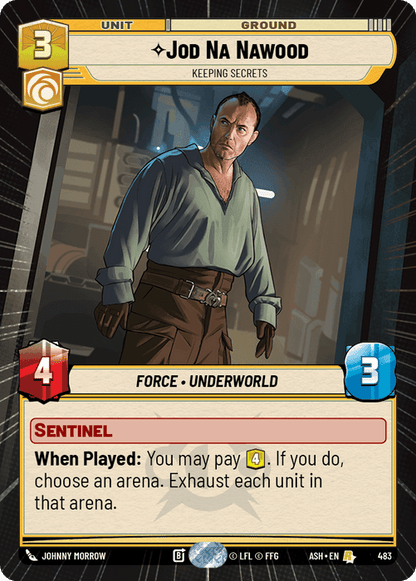 Jod Na Nawood - Keeping Secrets (ASH) Rare Star Wars Unlimited Fantasy Flight Games Hyperspace Non-Foil