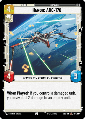 Heroic ARC-170 (SEC) Common Fantasy Flight Games Standard Non-Foil
