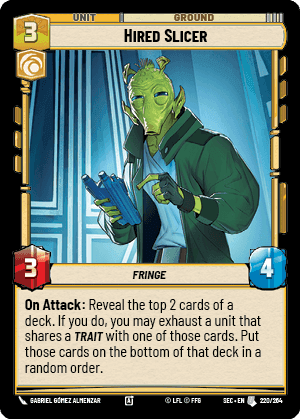 Hired Slicer (SEC) Uncommon Fantasy Flight Games