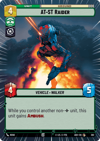 AT-ST Raider (ASH) Common Star Wars Unlimited Fantasy Flight Games Hyperspace Non-Foil