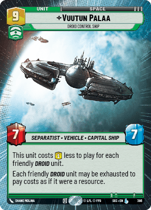 Vuutun Palaa - Droid Control Ship (SEC) Legendary Fantasy Flight Games