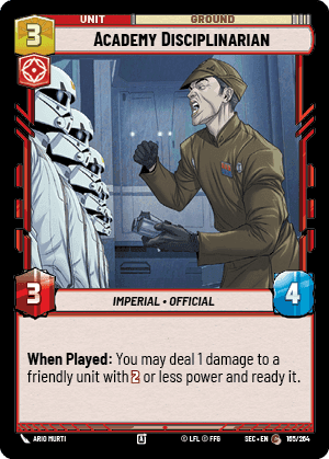 Academy Disciplinarian (SEC) Common Fantasy Flight Games Standard Non-Foil