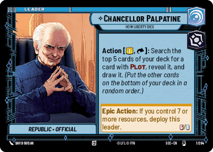 Chancellor Palpatine - How Liberty Dies (SEC) Starter Fantasy Flight Games