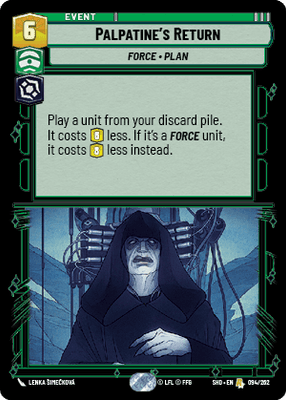 Palpatine's Return (SHD) Rare  Fantasy Flight Games Standard Non-Foil 