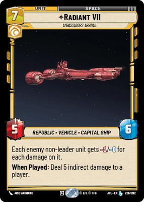 Radiant VII - Ambassadors' Arrival (JTL) Legendary Fantasy Flight Games Standard Non-Foil