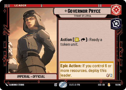 Governor Pryce - Tyrant of Lothal (SEC) Rare Fantasy Flight Games