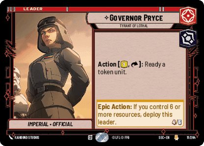 Governor Pryce - Tyrant of Lothal (SEC) Rare Fantasy Flight Games