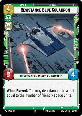 Resistance Blue Squadron (JTL) Common Fantasy Flight Games Standard Non-Foil