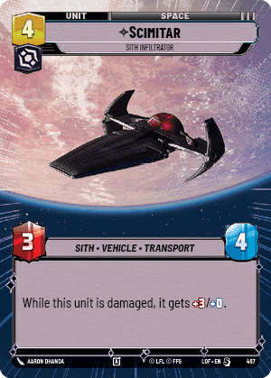 Scimitar - Sith Infiltrator (LOF) Starter Fantasy Flight Games Hyperspace Non-Foil