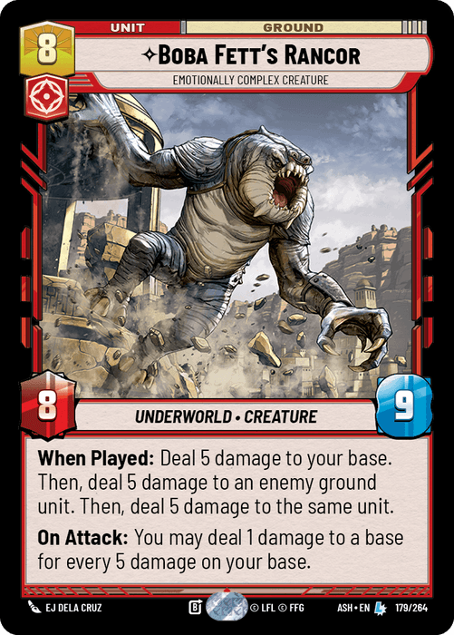 Boba Fett's Rancor - Emotionally Complex Creature (ASH) Legendary Star Wars Unlimited Fantasy Flight Games Standard Non-Foil