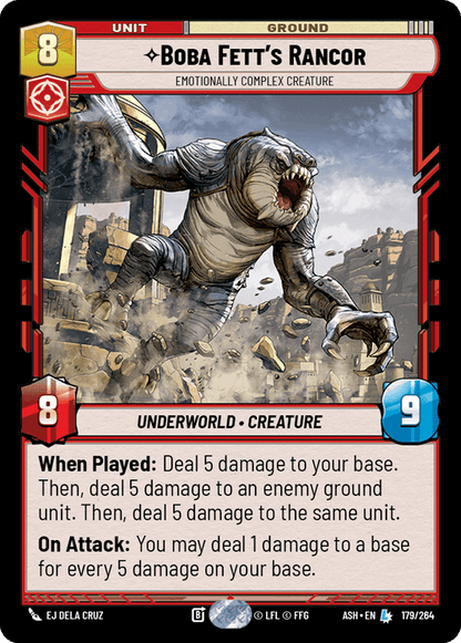 Boba Fett's Rancor - Emotionally Complex Creature (ASH) Legendary Star Wars Unlimited Fantasy Flight Games Standard Non-Foil