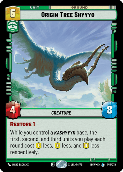 Origin Tree Shyyyo (HMW) Legendary Star Wars Unlimited Fantasy Flight Games