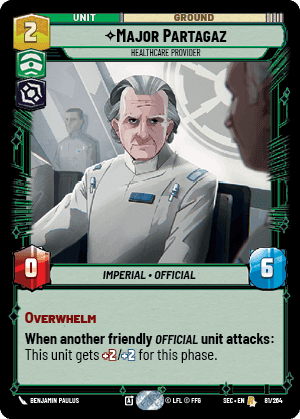 Major Partagaz - Healthcare Provider (SEC) Rare Fantasy Flight Games Standard Non-Foil