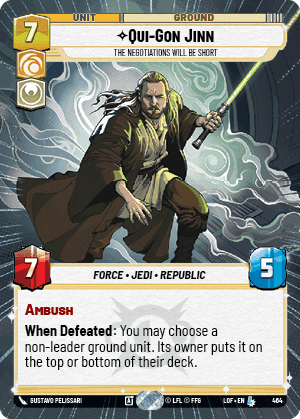 Qui-Gon Jinn - The Negotiations Will Be Short (LOF) Legendary Fantasy Flight Games Hyperspace Non-Foil