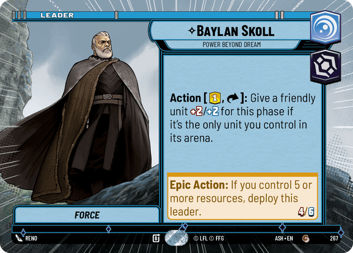 Baylan Skoll - Power Beyond Dream (ASH) Common Star Wars Unlimited Fantasy Flight Games Hyperspace Non-Foil