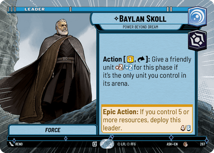Baylan Skoll - Power Beyond Dream (ASH) Common Star Wars Unlimited Fantasy Flight Games Hyperspace Non-Foil