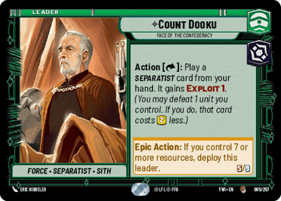 Count Dooku - Face of the Confederacy (TWI) Common Star Wars Unlimited Fantasy Flight Games Standard Non-Foil 