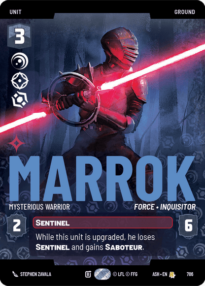 Marrok - Mysterious Warrior (ASH) Rare Star Wars Unlimited Fantasy Flight Games Prestige Non-Foil