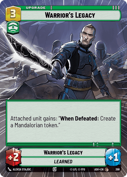 Warrior's Legacy (ASH) Common Star Wars Unlimited Fantasy Flight Games Hyperspace Non-Foil