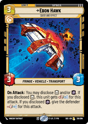 Ebon Hawk - Cause and Effect (SEC) Rare Fantasy Flight Games Standard Non-Foil