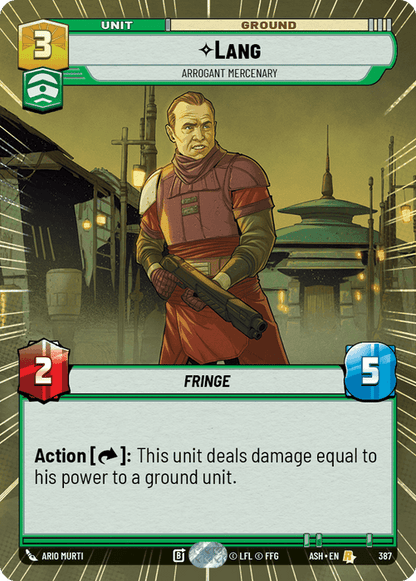 Lang - Arrogant Mercenary (ASH) Rare Star Wars Unlimited Fantasy Flight Games Hyperspace Non-Foil