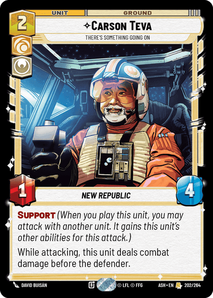 Carson Teva - There's Something Going On (ASH) Rare Star Wars Unlimited Fantasy Flight Games Standard Non-Foil