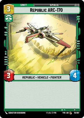 Republic ARC-170 (TWI) Common Star Wars Unlimited Fantasy Flight Games Standard Non-Foil 