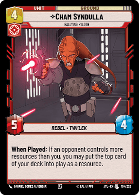 Cham Syndulla - Rallying Ryloth (JTL) Uncommon Fantasy Flight Games Standard Non-Foil