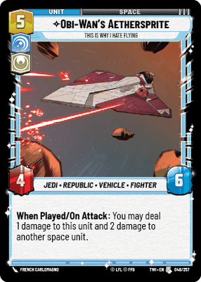 Obi-Wan's Aethersprite - This is why I hate flying (TWI) Uncommon Star Wars Unlimited Fantasy Flight Games Standard Non-Foil 