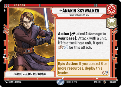 Anakin Skywalker - What it takes to win (TWI) Common Star Wars Unlimited Fantasy Flight Games Standard Non-Foil 