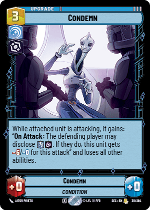 Condemn (SEC) Rare Fantasy Flight Games Standard Non-Foil