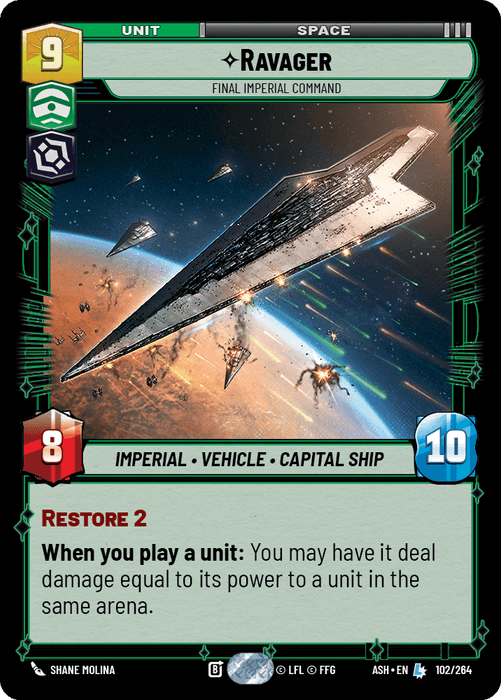 Ravager - Final Imperial Command (ASH) Legendary Star Wars Unlimited Fantasy Flight Games Standard Non-Foil