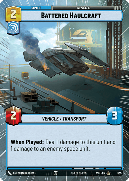 Battered Haulcraft (ASH) Common Star Wars Unlimited Fantasy Flight Games Hyperspace Non-Foil