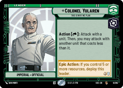 Colonel Yularen - This Is Why We Plan (SEC) Common Fantasy Flight Games Standard Non-Foil