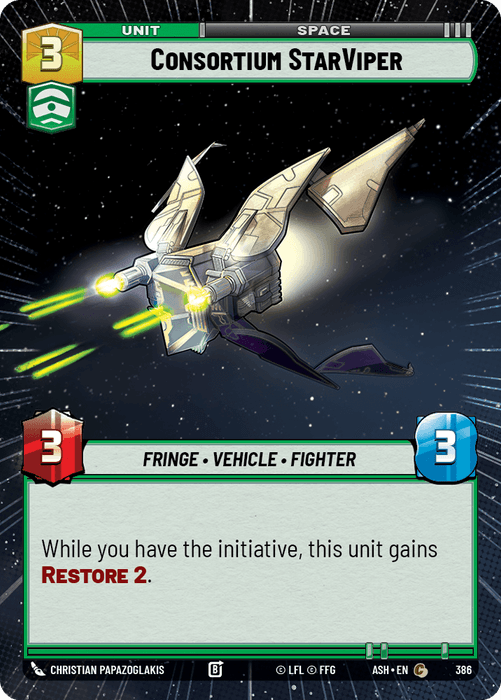 Consortium StarViper (ASH) Common Star Wars Unlimited Fantasy Flight Games Hyperspace Non-Foil