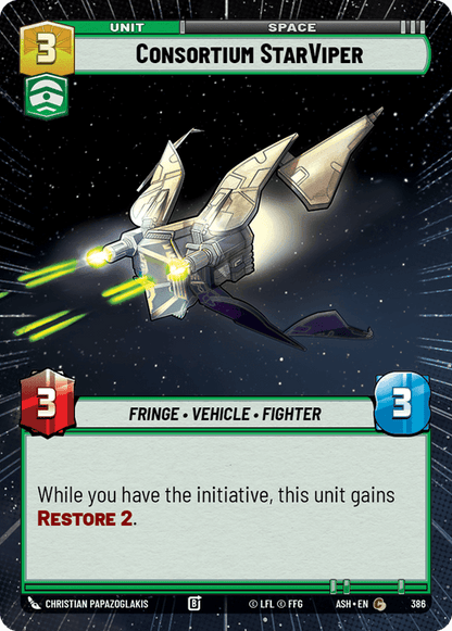 Consortium StarViper (ASH) Common Star Wars Unlimited Fantasy Flight Games Hyperspace Non-Foil
