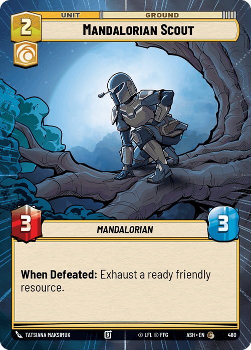 Mandalorian Scout (ASH) Common Star Wars Unlimited Fantasy Flight Games Hyperspace Non-Foil