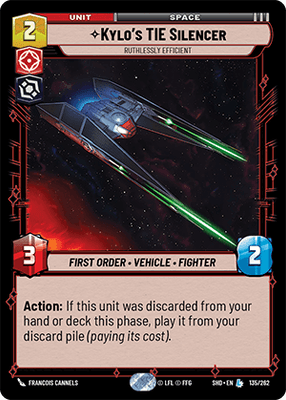 Kylo's TIE Silencer - Ruthlessly Efficient (SHD) Legendary Star Wars Unlimited Fantasy Flight Games Standard Non-Foil 