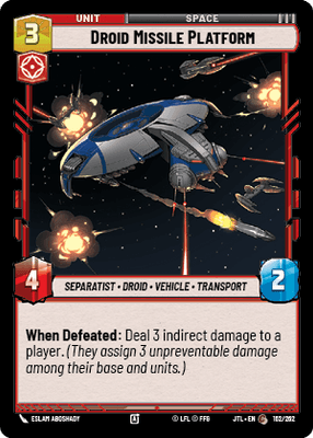 Droid Missile Platform (JTL) Common Fantasy Flight Games Standard Non-Foil