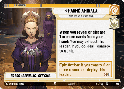 Padmé Amidala - What Do You Have to Hide? (SEC) Starter Fantasy Flight Games Hyperspace Non-Foil