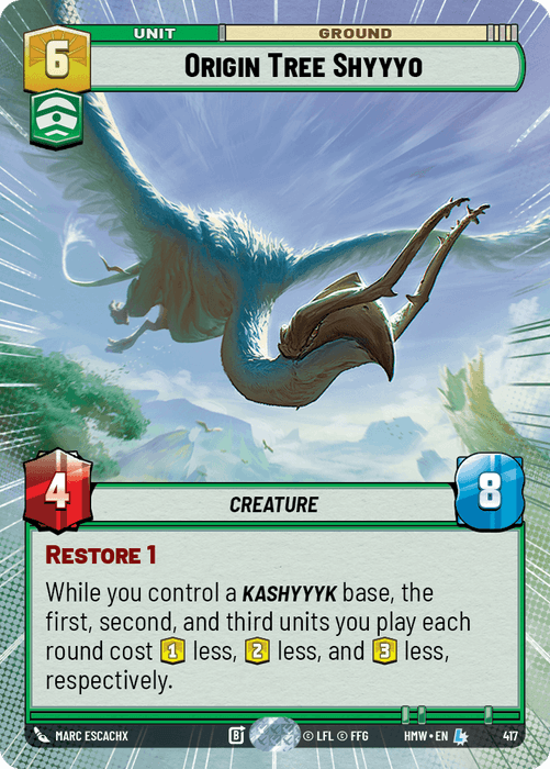 Origin Tree Shyyyo (HMW) Legendary Star Wars Unlimited Fantasy Flight Games