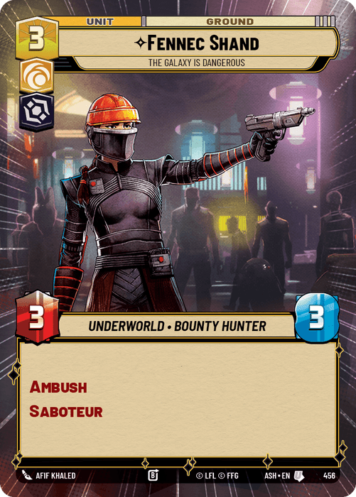 Fennec Shand - The Galaxy Is Dangerous (ASH) Uncommon Star Wars Unlimited Fantasy Flight Games Hyperspace Non-Foil