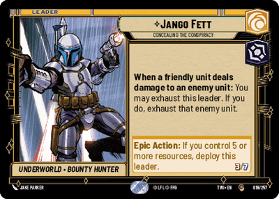 Jango Fett - Concealing the Conspiracy (TWI) Common Star Wars Unlimited Fantasy Flight Games Standard Non-Foil 