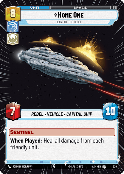 Home One - Heart of the Fleet (ASH) Uncommon Star Wars Unlimited Fantasy Flight Games Hyperspace Non-Foil