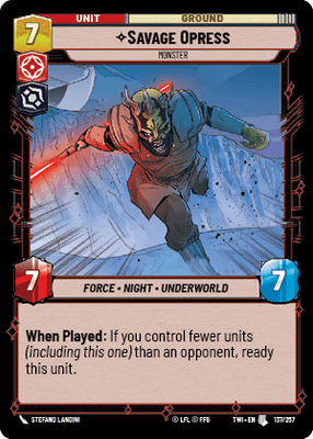 Savage Opress - Monster (TWI) Uncommon Star Wars Unlimited Fantasy Flight Games Standard Non-Foil 