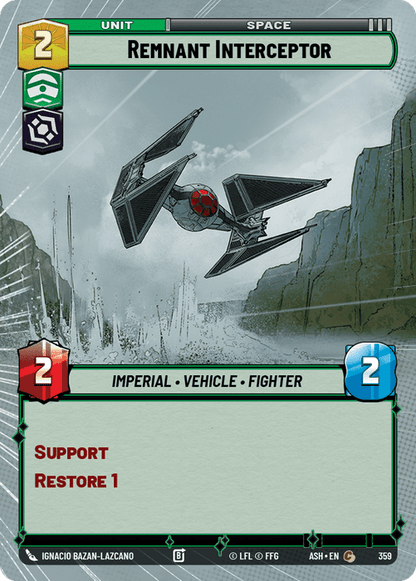 Remnant Interceptor (ASH) Common Star Wars Unlimited Fantasy Flight Games Hyperspace Non-Foil