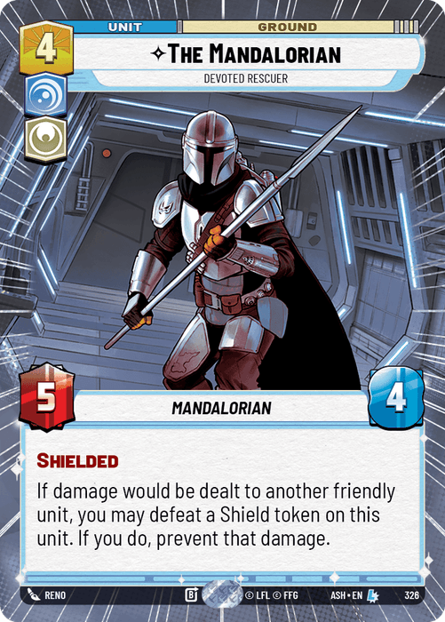The Mandalorian - Devoted Rescuer (ASH) Legendary Star Wars Unlimited Fantasy Flight Games Hyperspace Non-Foil