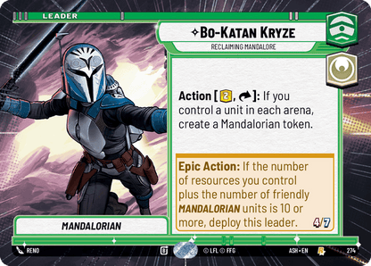 Bo-Katan Kryze - Reclaiming Mandalore (ASH) Rare Star Wars Unlimited Fantasy Flight Games Hyperspace Non-Foil