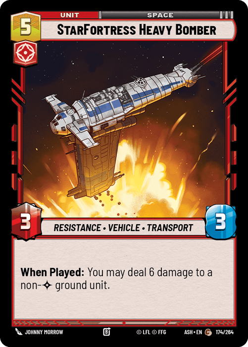 StarFortress Heavy Bomber (ASH) Common Star Wars Unlimited Fantasy Flight Games Standard Non-Foil