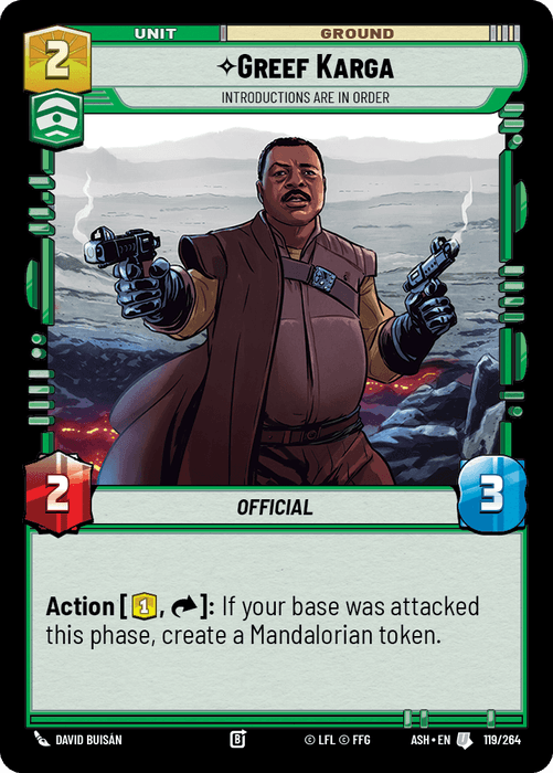 Greef Karga - Introductions are in Order (ASH) Uncommon Star Wars Unlimited Fantasy Flight Games Standard Non-Foil